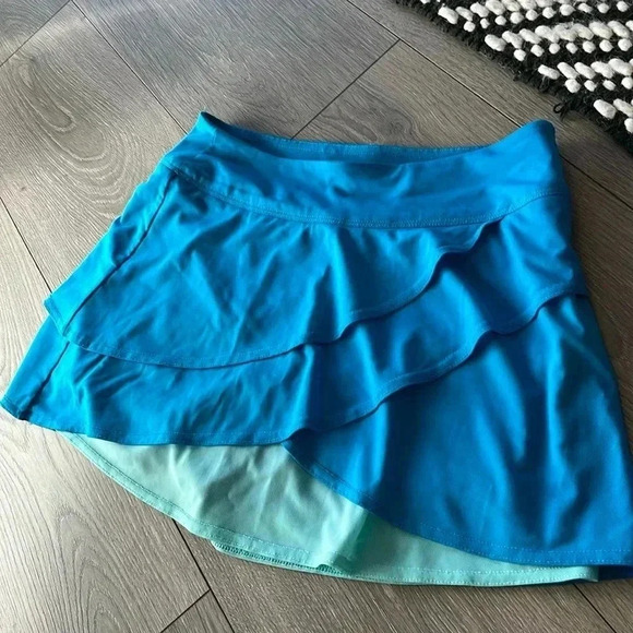 Title Nine Mesh Layered Lined Mini Skort Aqua Blue Size XS - Picture 1 of 7